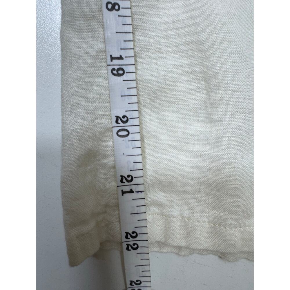 Haute Hippie Style Jumpsuit Sz M Ivory Linen Blend Romper Wide Leg Pockets - Picture 10 of 12